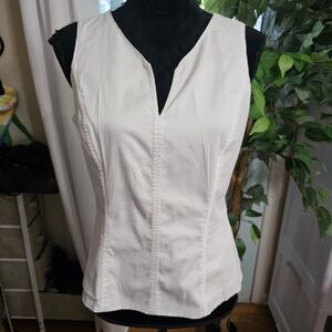White House Black Market White Sleeveless Top